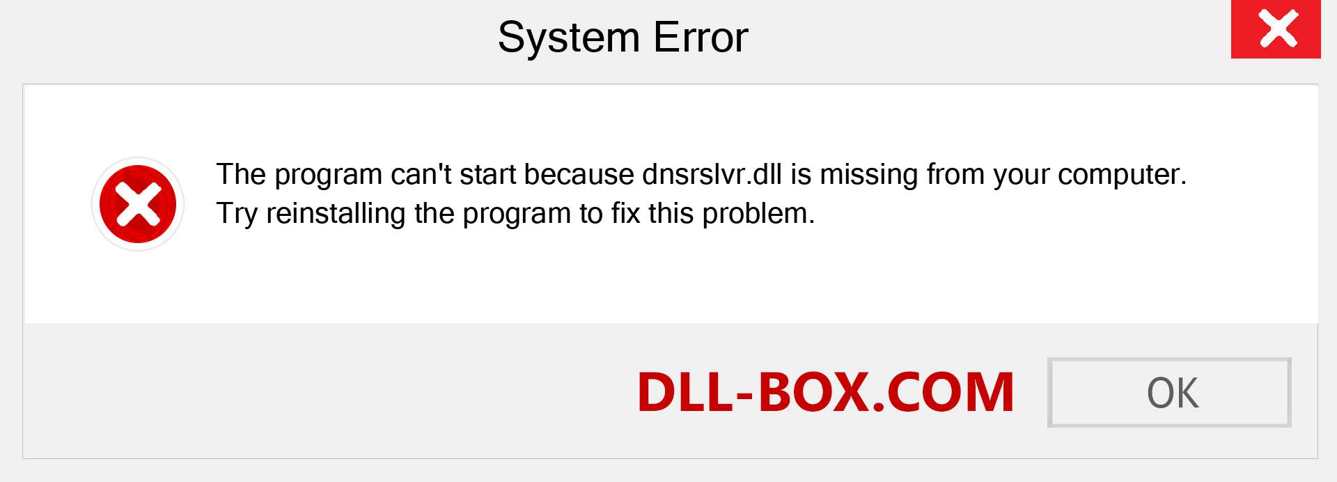  dnsrslvr.dll file is missing?. Download for Windows 7, 8, 10 - Fix  dnsrslvr dll Missing Error on Windows, photos, images